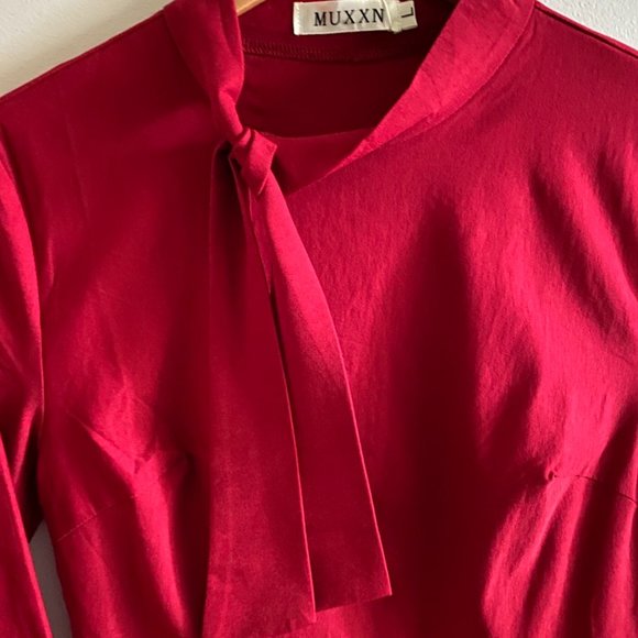 NWT Retro Pin up Rockabilly 50's style Body Con Sexy as Heck Red Dress size L - Picture 2 of 5